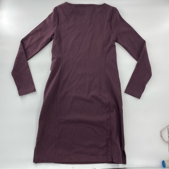 Duluth Trading Co Long Sleeve Plum Boat Neck Ponte Dress with Pockets - Picture 10 of 10